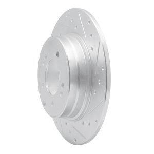 Kia Cadenza Brake Rotor (1) - Rear Right - R1 Concepts - Drilled & Slotted - Silver - `17-`19